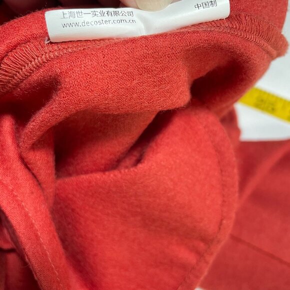 Decoster‎ Shift Dress Womens Small Red Tie Neck 3/4 Sleeve Artsy A-Line - Picture 12 of 14